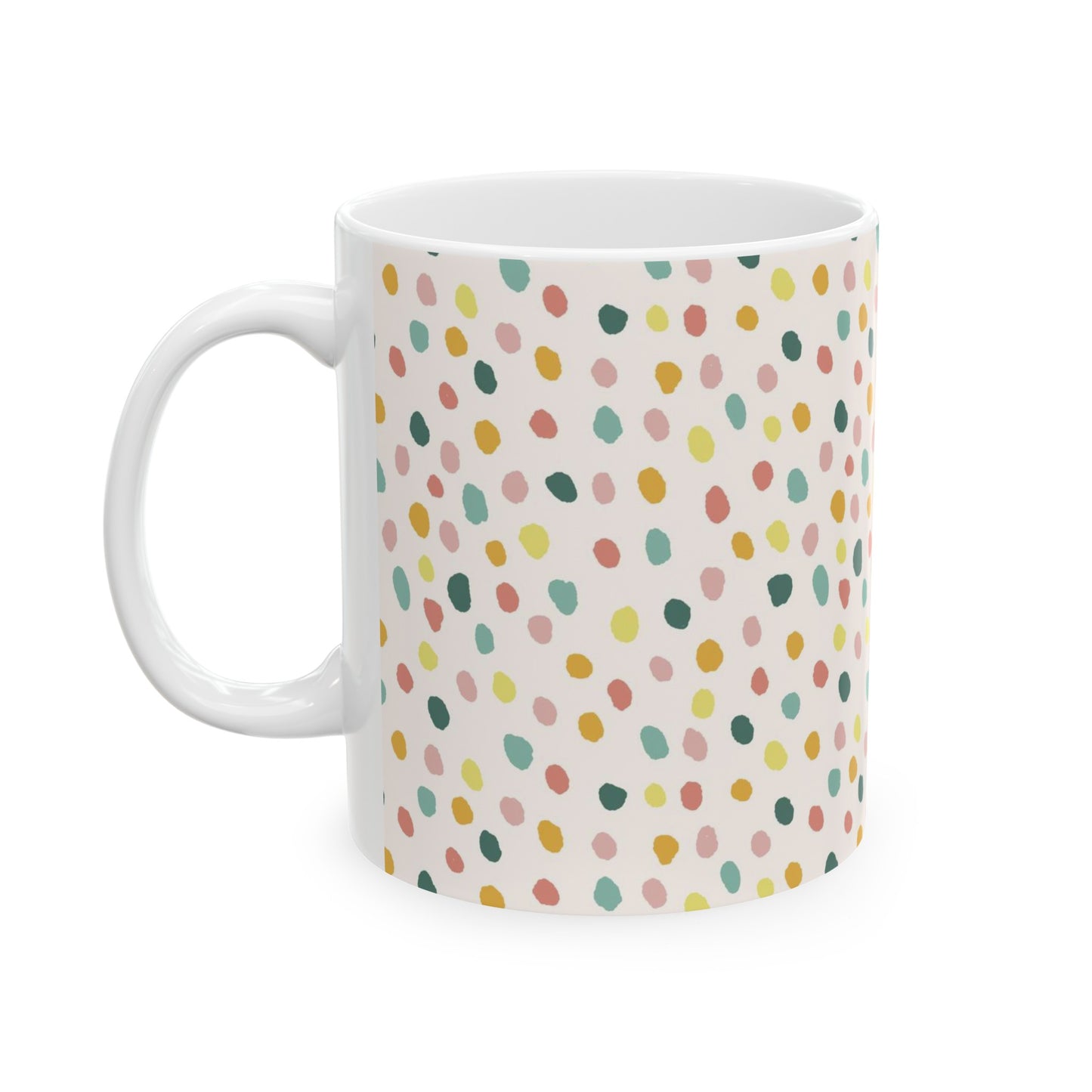 Polka Dot Confetti Ceramic Mug 11oz