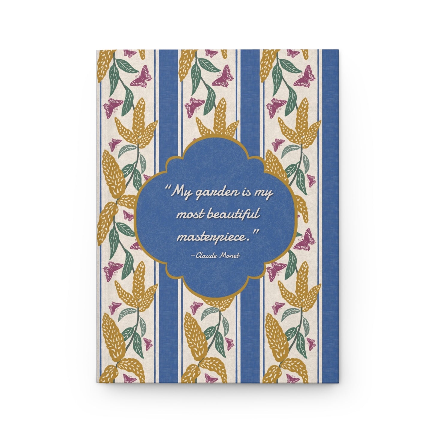 Goldenrod and Butterflies with Quote Hardcover Journal