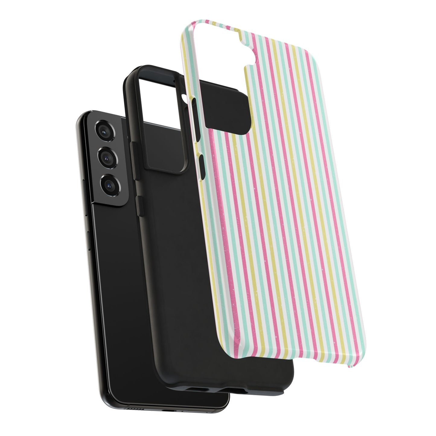 Pastel Stripes on White Tough Phone Cases