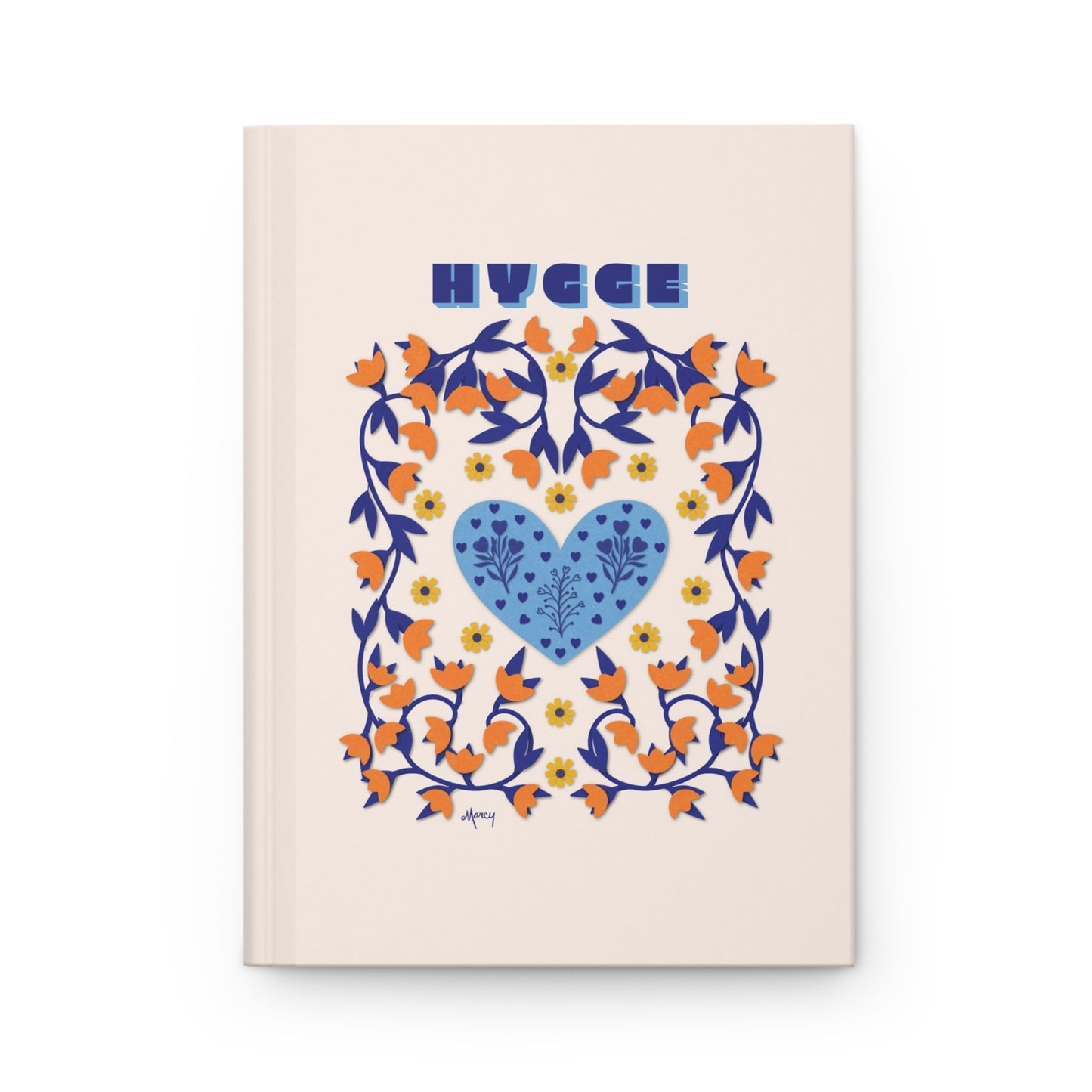 Hygge Hearts and Flowers Hardcover Journal