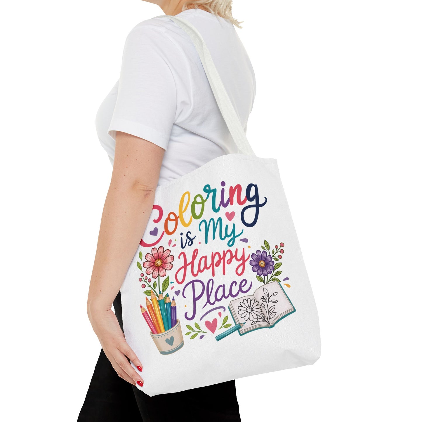 Coloring is My Happy Place Tote Bag