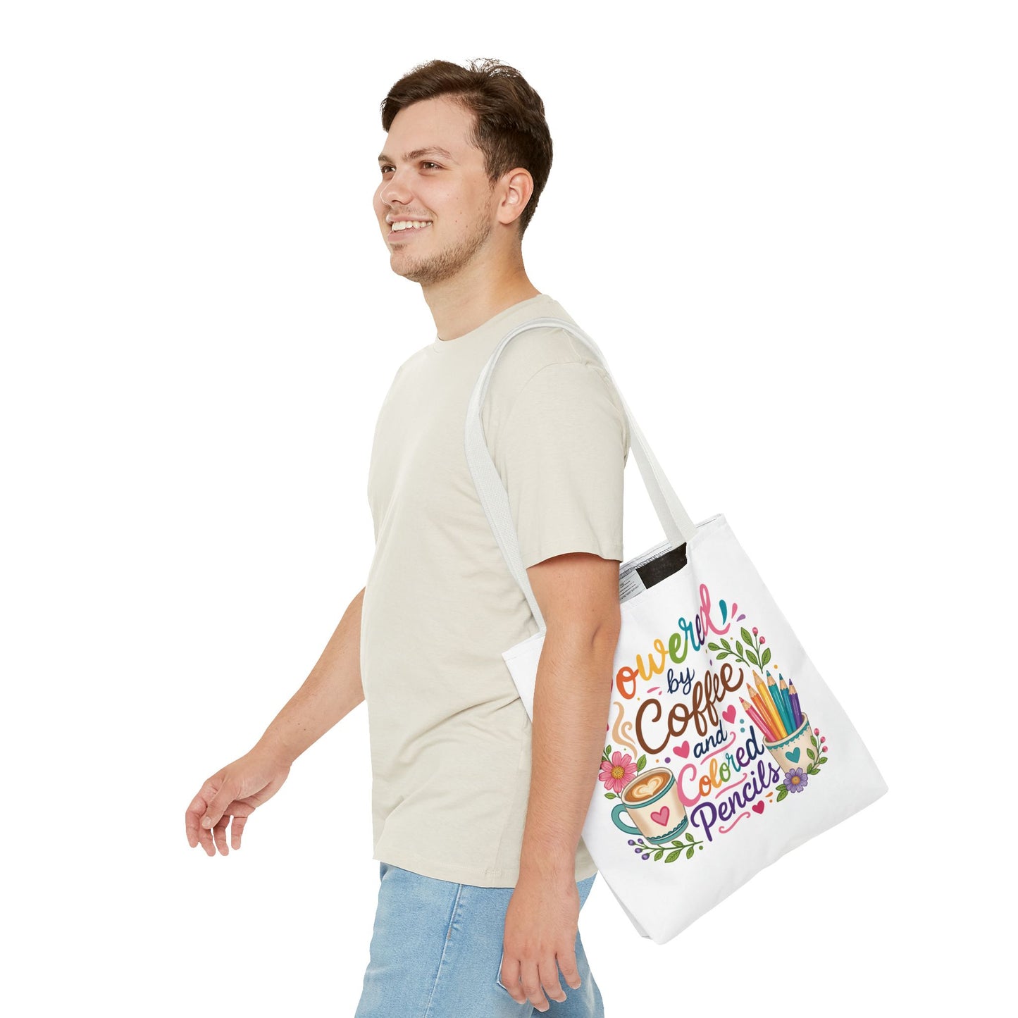 Powered by Coffee & Colored Pencils Tote Bag