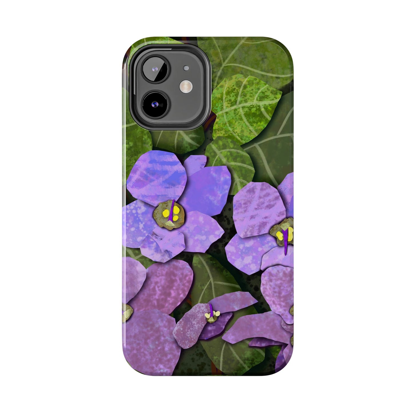 African Violets Collage Art Tough Phone Cases