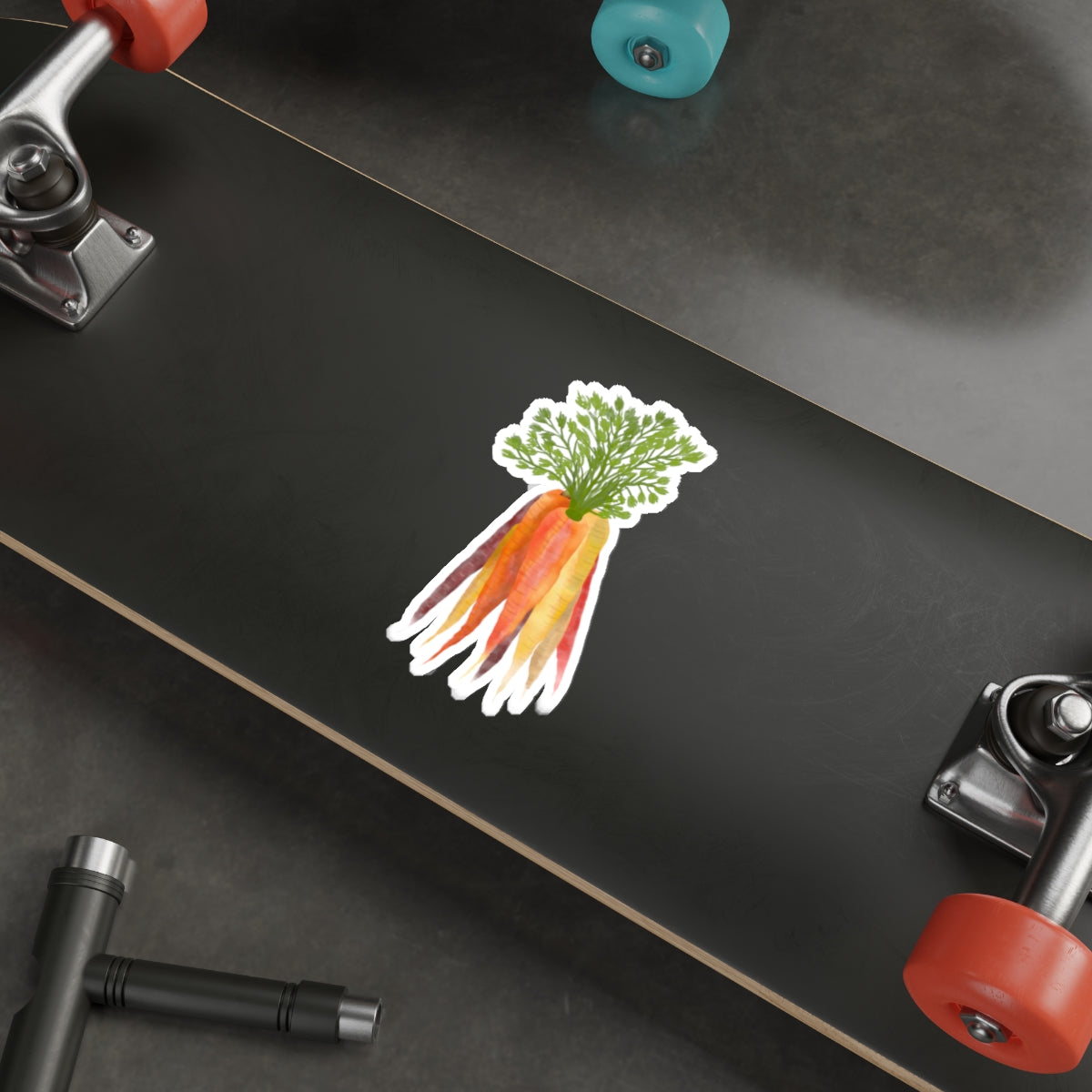 Rainbow Carrots Die Cut Sticker