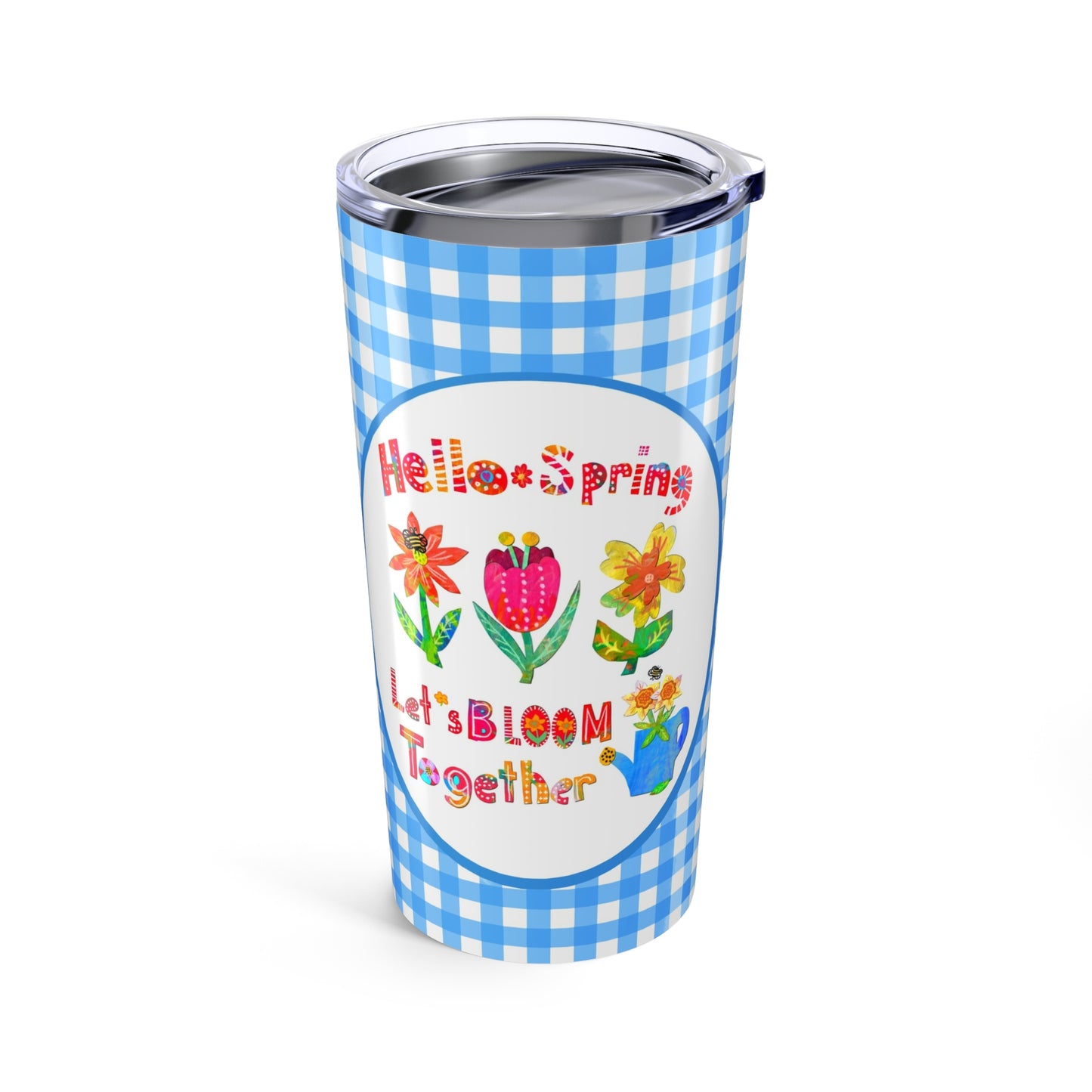 Hello Spring Collage Stainless Steel Travel Mug