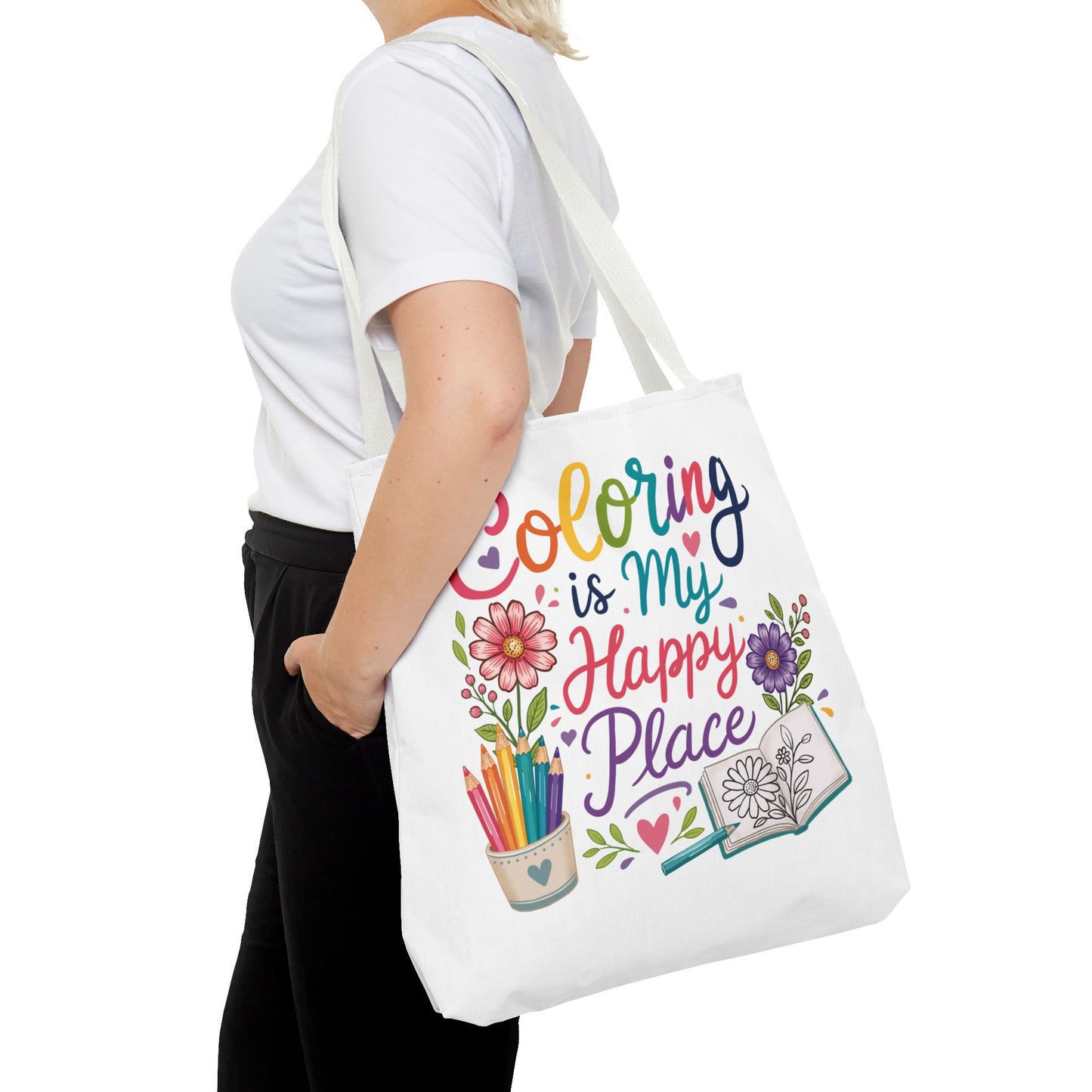 Coloring is My Happy Place Tote Bag