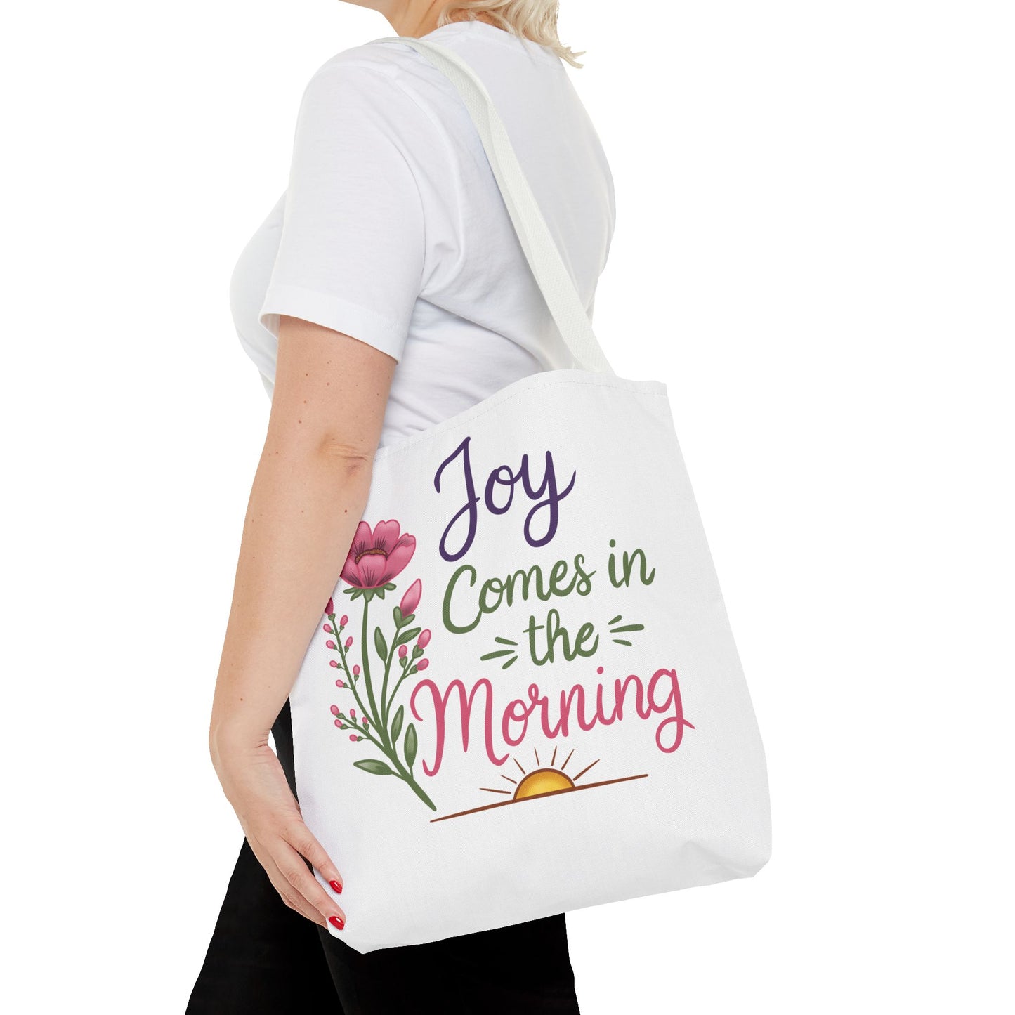 Joy Comes in the Morning Floral Tote Bag
