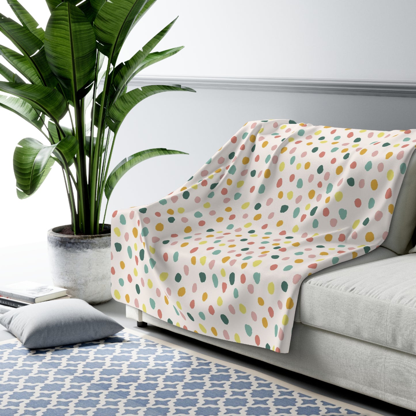 Polka Dot Confetti Sherpa Fleece Blanket