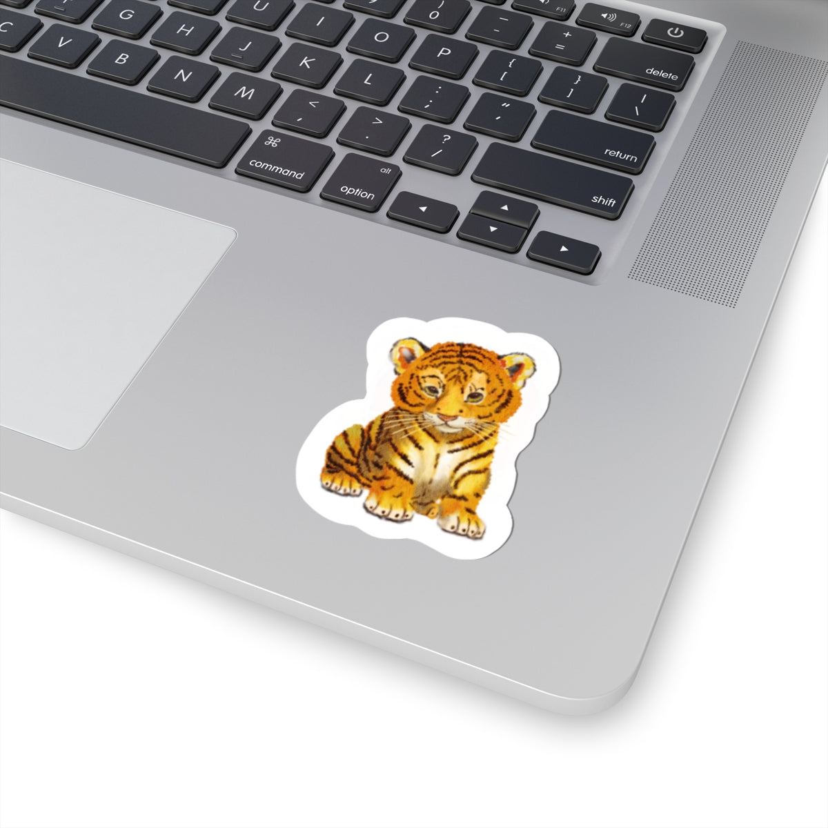 Tiger Cub Sticker — Cute Watercolor Baby Tiger Vinyl Decal for Laptops, Water Bottles & Journals