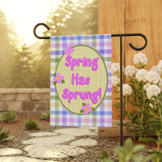 spring Has Sprung - English Garden Plaid - Garden Banner