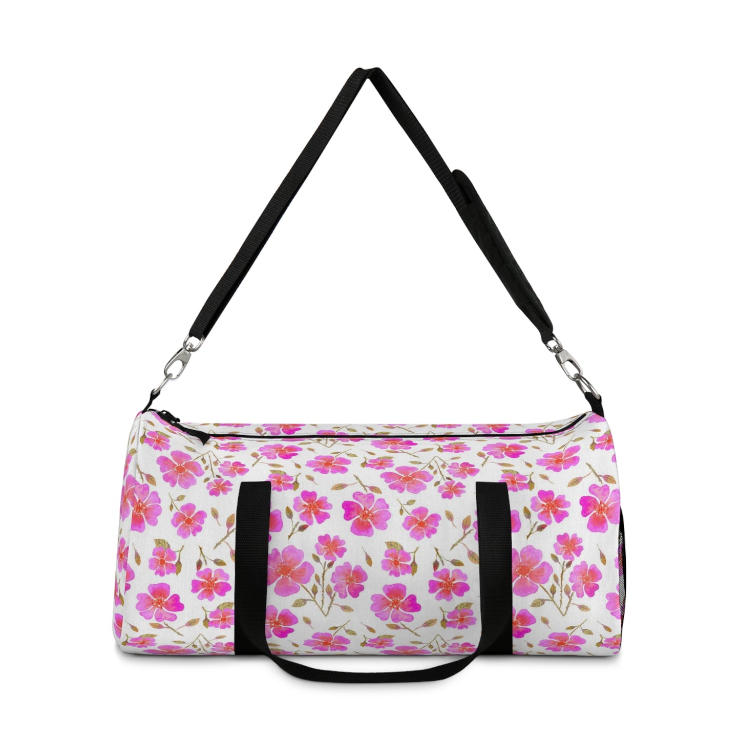 Hot Pink Wild Roses Duffel Bag