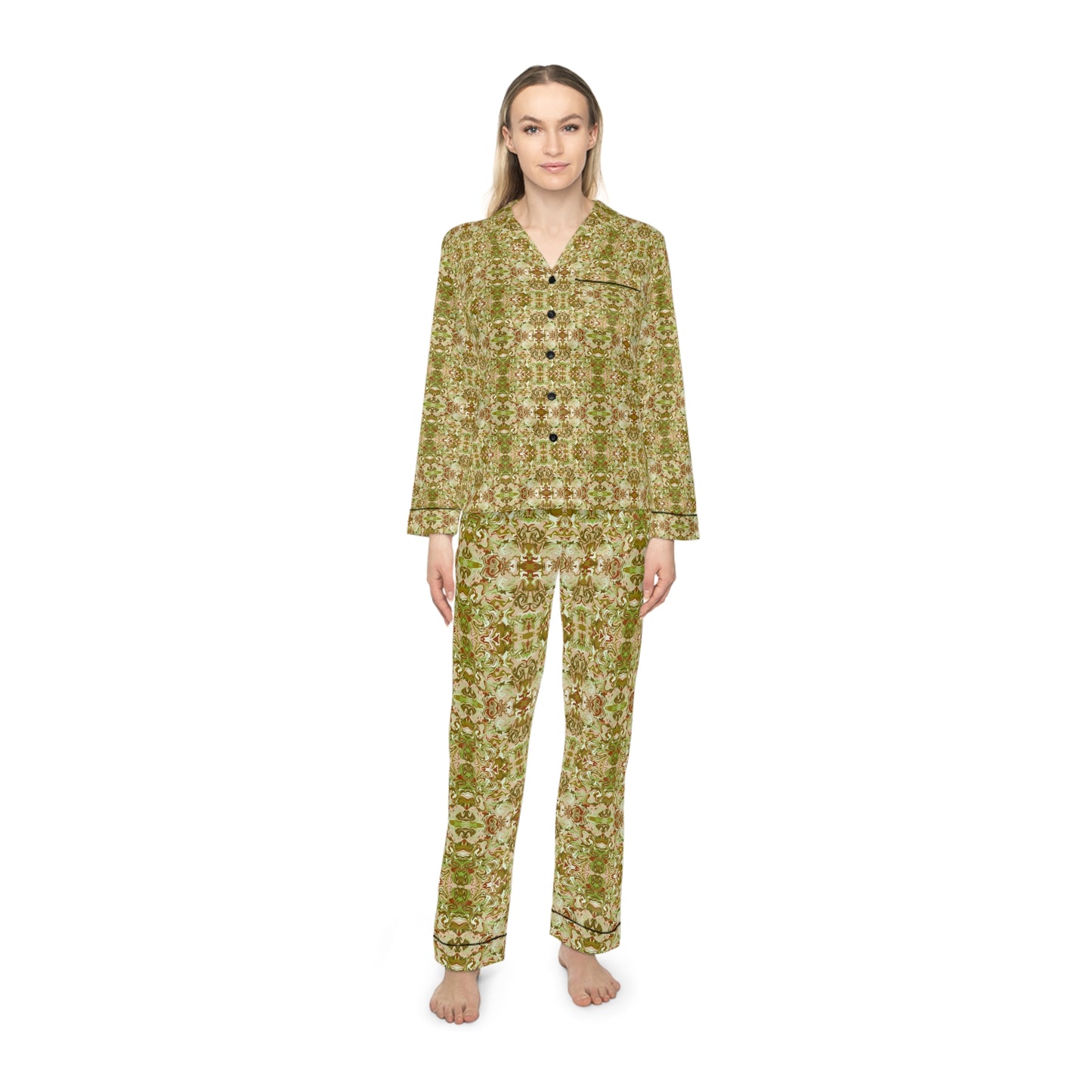 Boho Tea Garden Women's Satin Pajamas