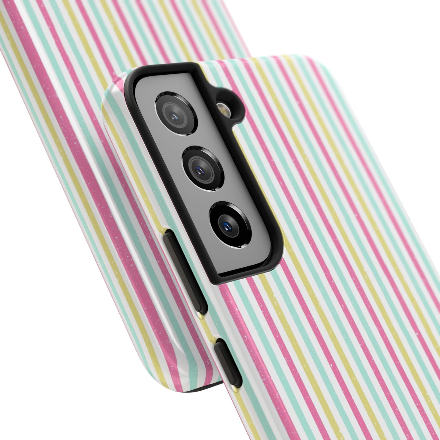 Pastel Stripes on White Tough Phone Cases