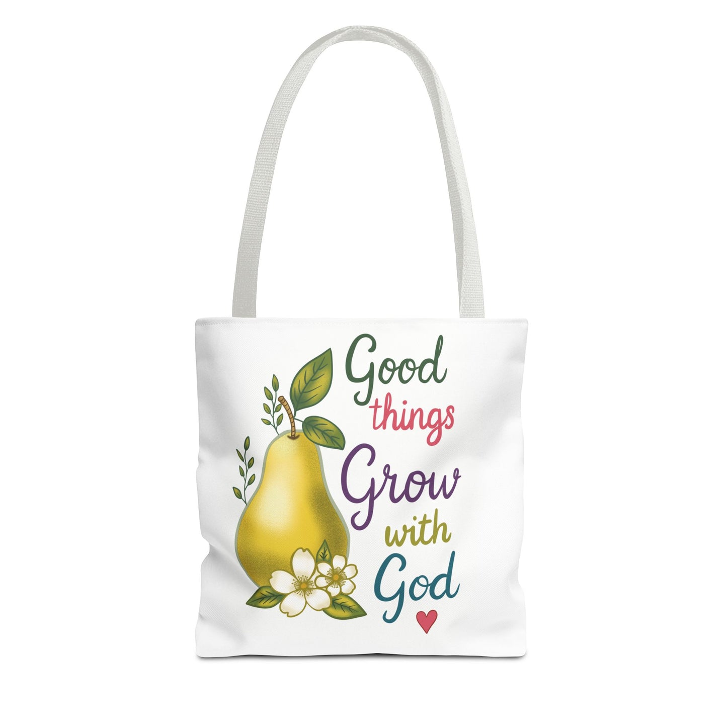 Faithful Harvest Tote — "Good Things Grow with God" Inspirational Grocery Bag