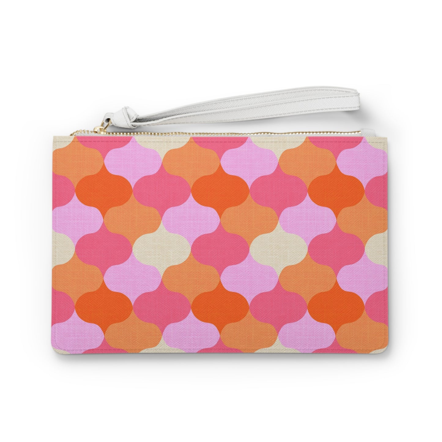 Retro Ogee Design in Orange Crush Clutch Bag