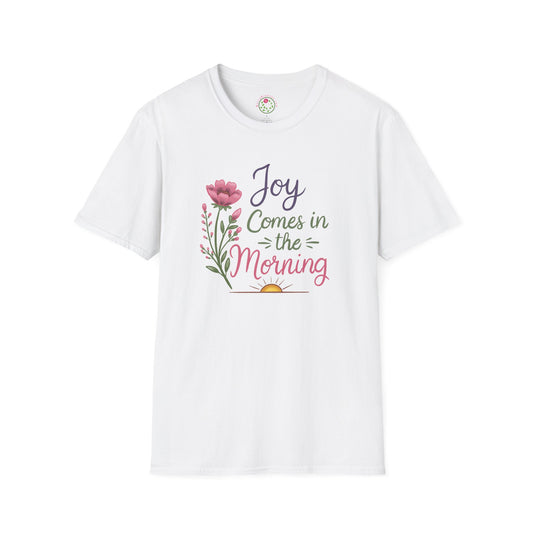Joy Comes in the Morning Floral T-Shirt — Inspirational Christian Tee