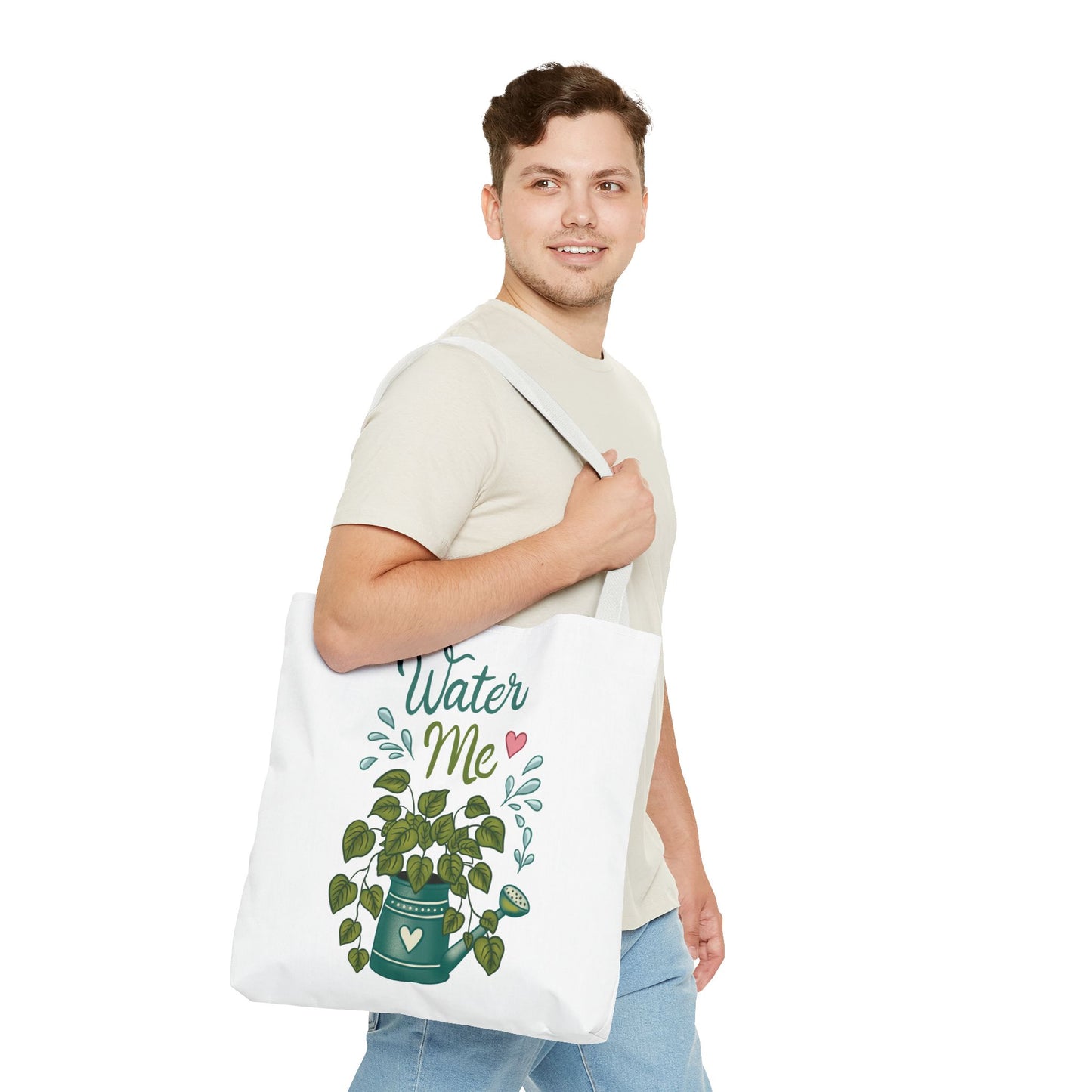 Water Me Plant Tote Bag — Cute Watering Can & Houseplant Eco Grocery Bag