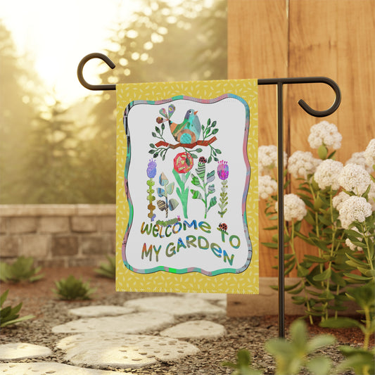 Welcome to My Garden Collage Garden Banner