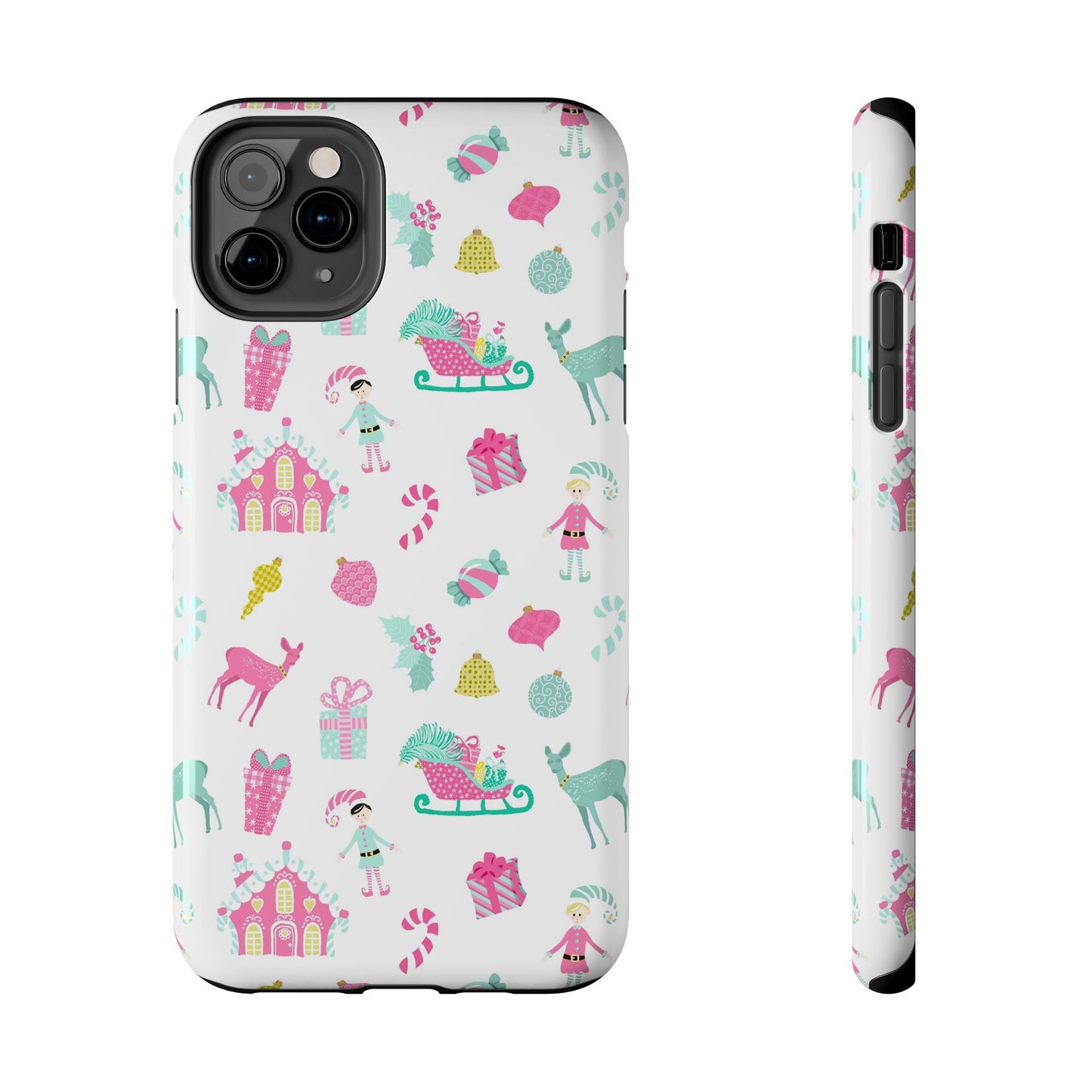 Pastel Christmas on White Tough Phone Cases