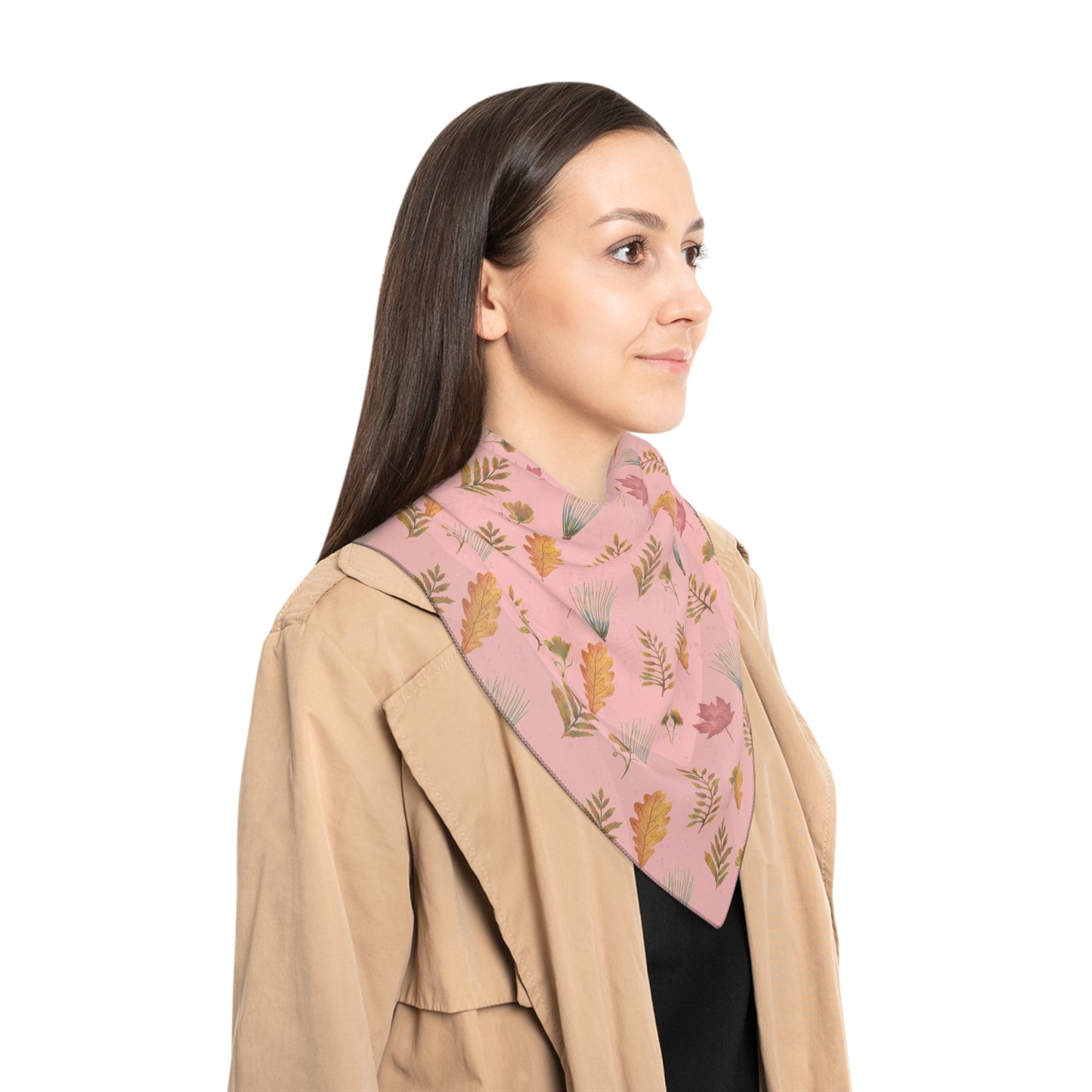 Autumn Leaves Square Poly Scarf