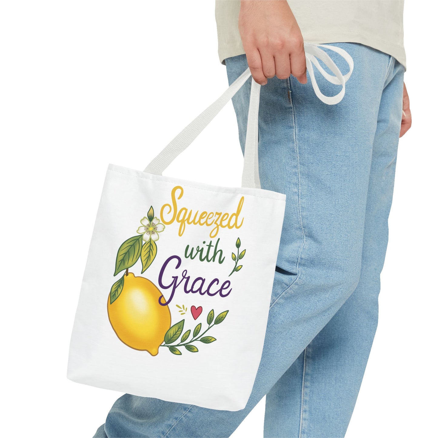Squeezed with Grace Lemon Tote Bag — Floral Fruit Market Shopping Tote