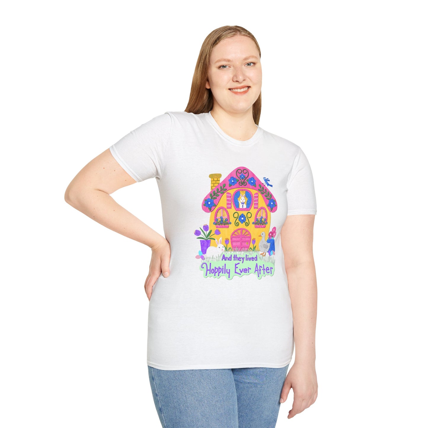 Bunny Cottage Collage Softstyle T-Shirt