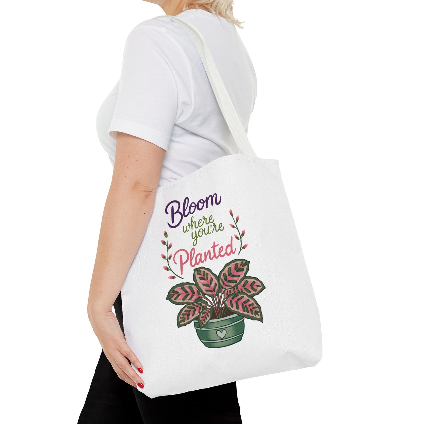 Bloom Where You’re Planted Tote Bag — Potted Monsterra Spiritual Tote