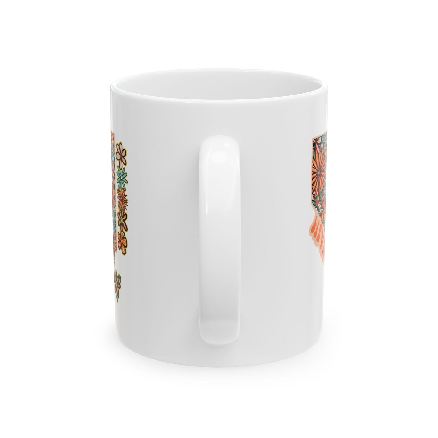 Retro 70s Flowers Nevada Ceramic Mug 11 oz and 15 oz