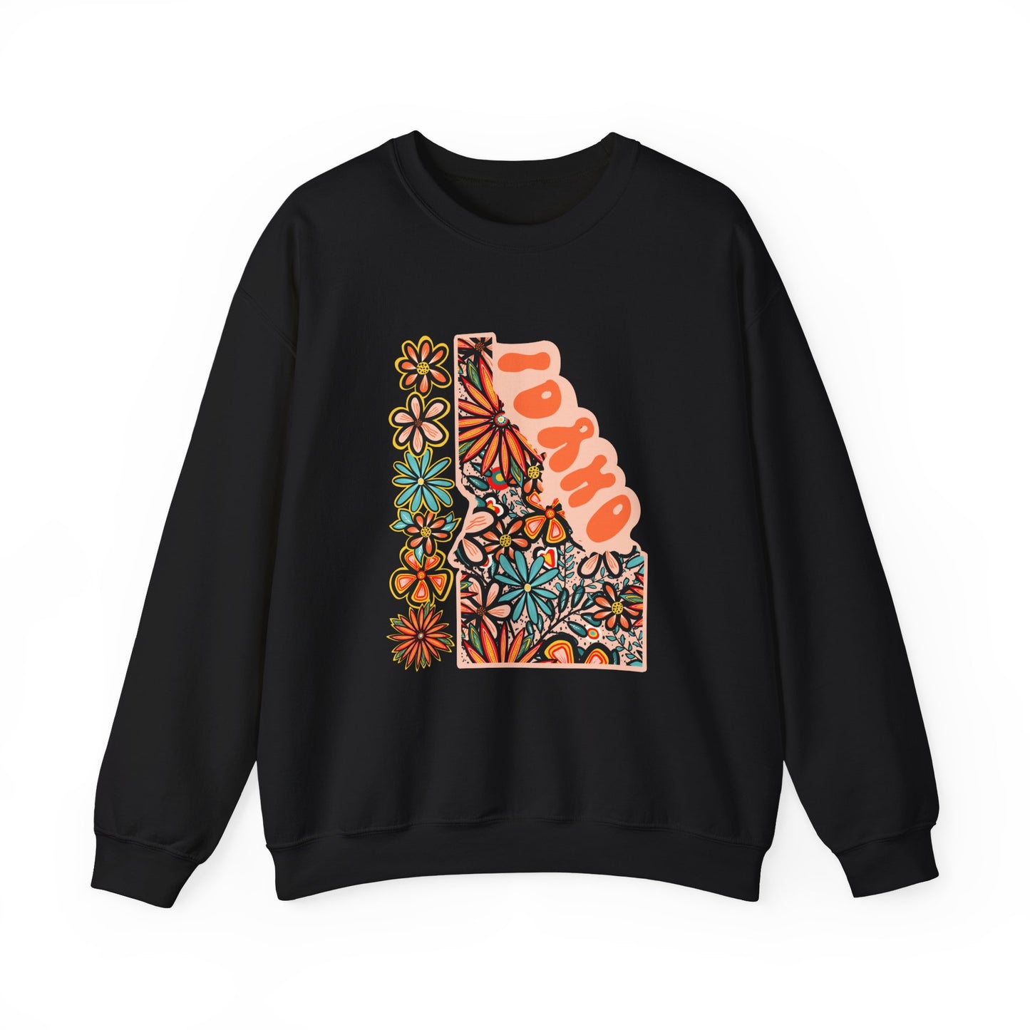 Retro 70s Idaho State Design — Heavy Blend™ Crewneck Sweatshirt