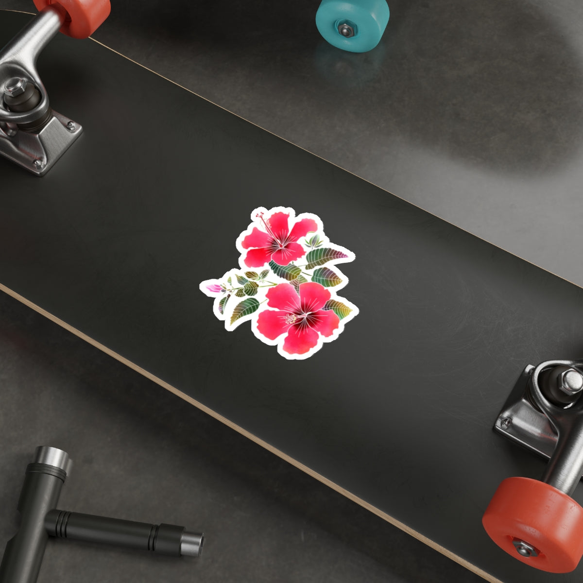 Red Hibiscus Die-Cut Stickers