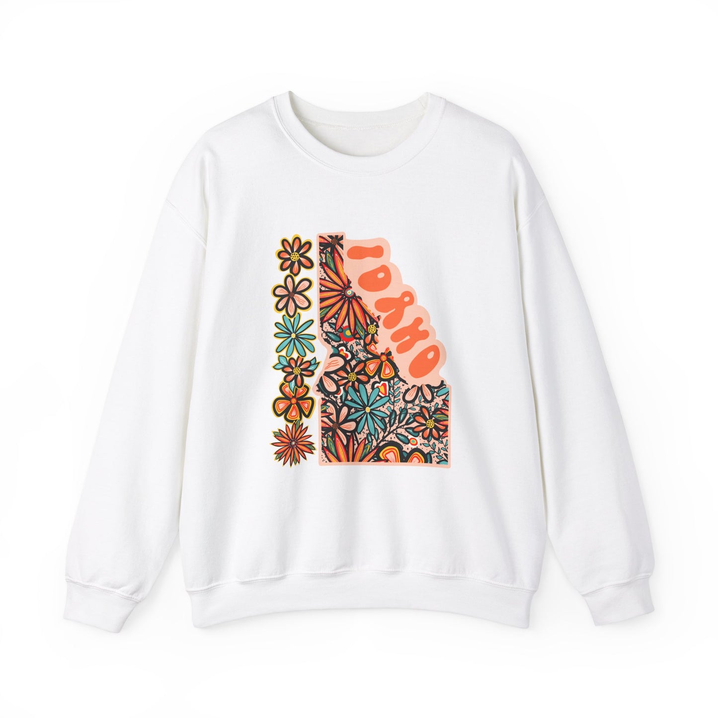 Retro 70s Idaho State Design — Heavy Blend™ Crewneck Sweatshirt