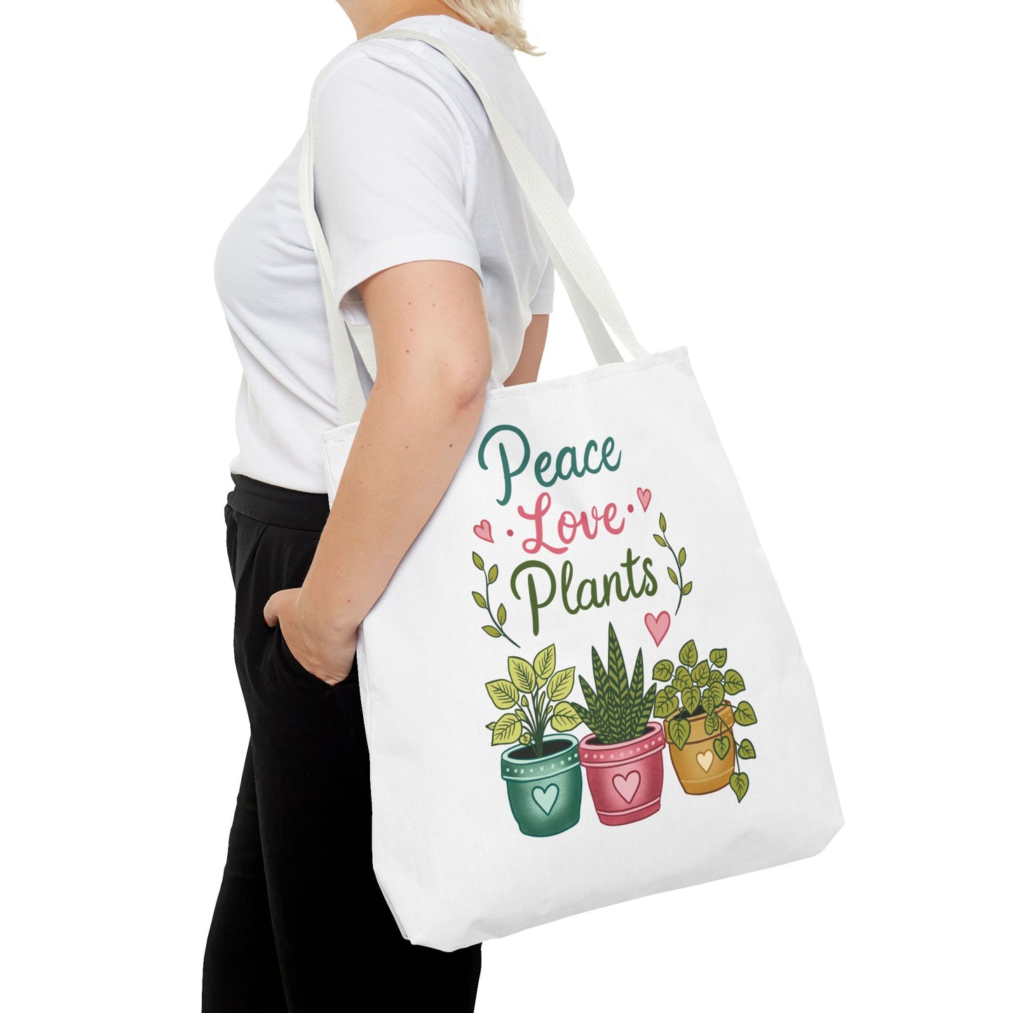 Peace Love Plants Tote Bag – Botanical Faith Canvas Shopper