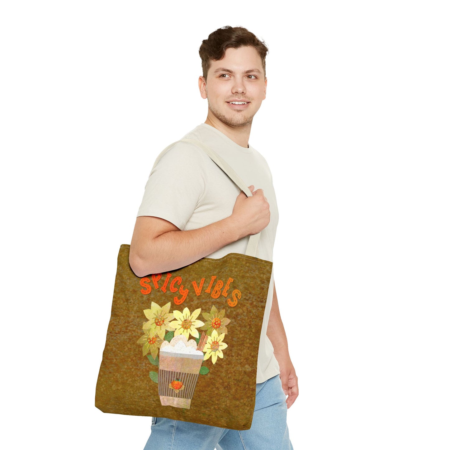 Spicy Vibes Latte Collage Tote Bag