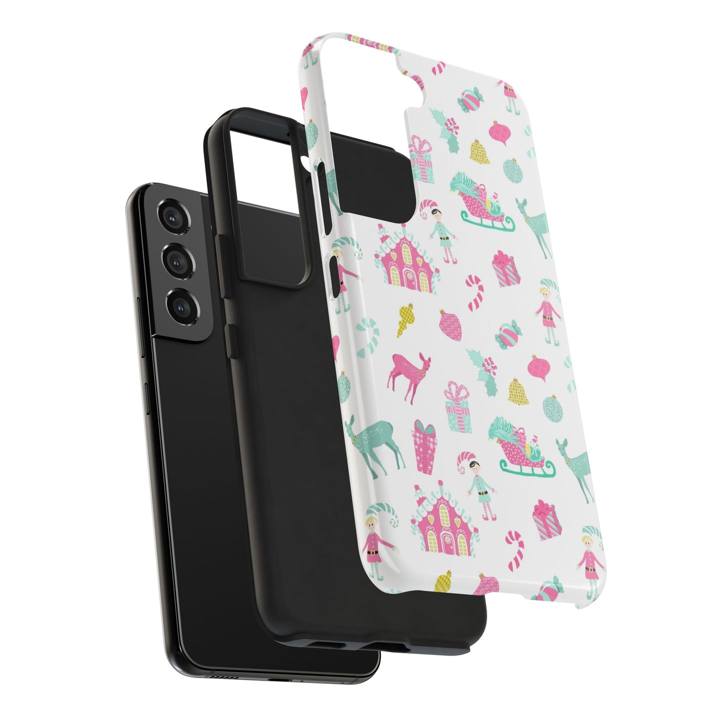 Pastel Christmas on White Tough Phone Cases