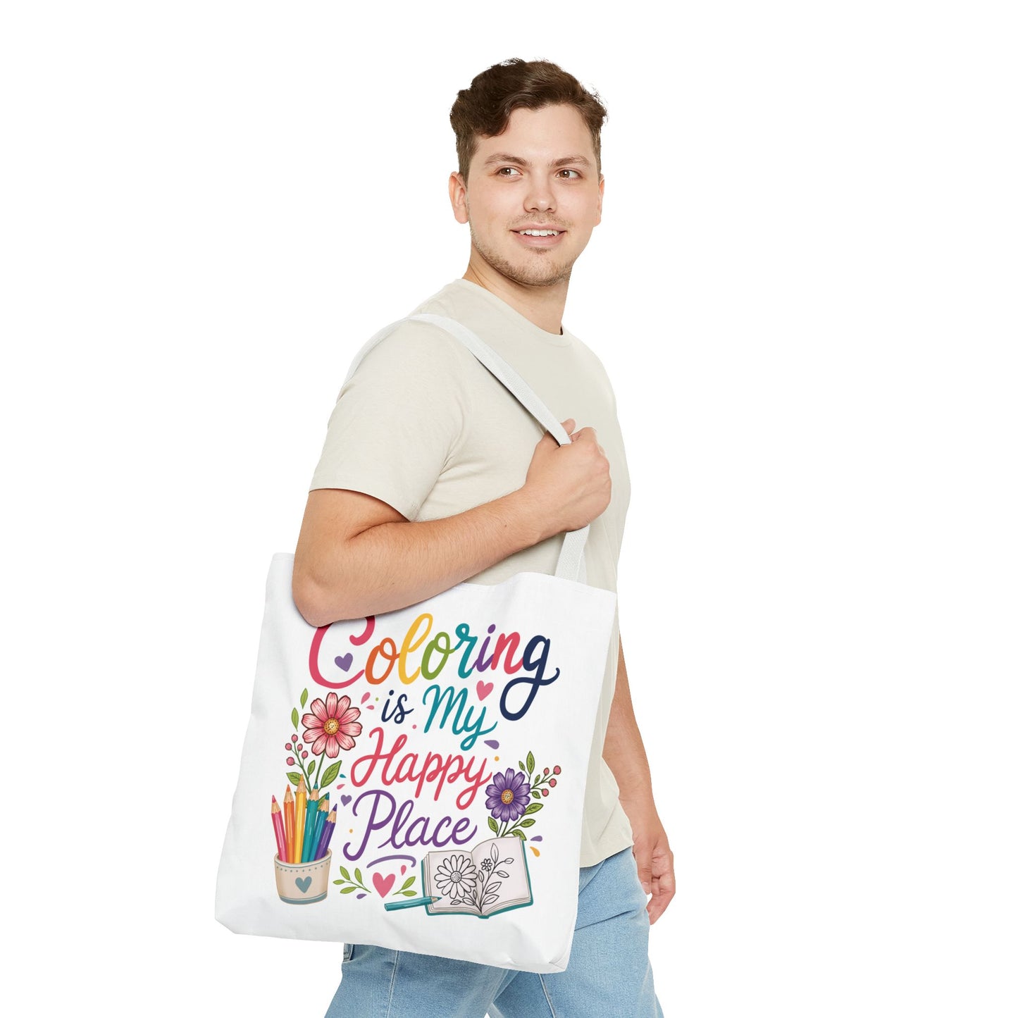 Coloring is My Happy Place Tote Bag