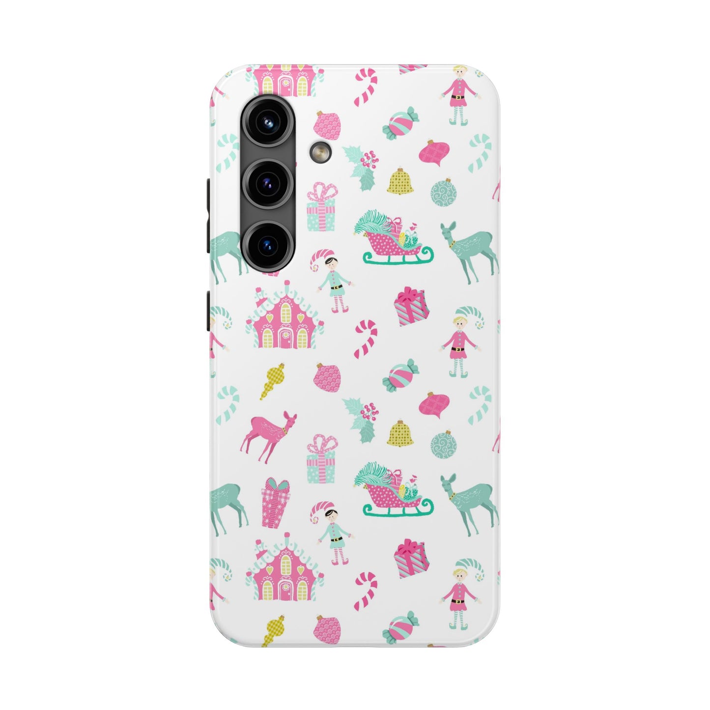 Pastel Christmas on White Tough Phone Cases