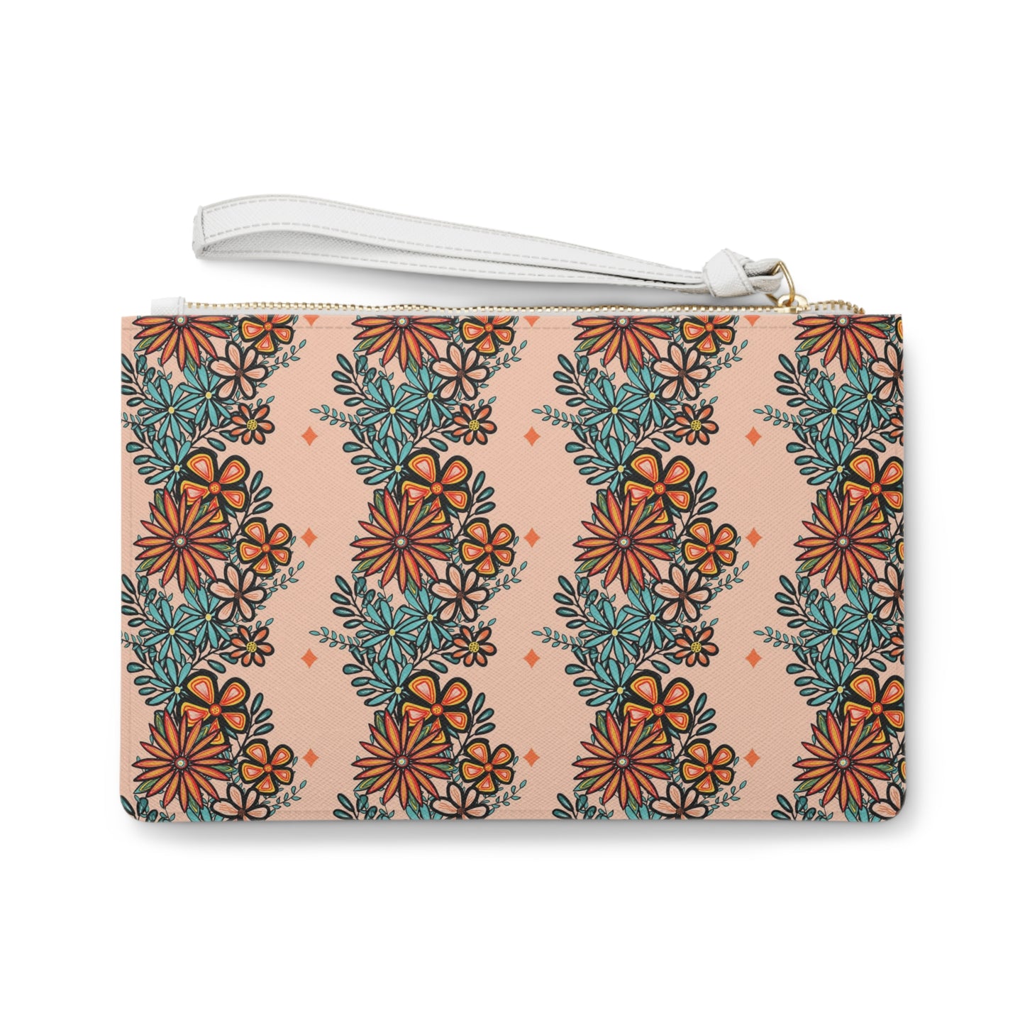 Daisy Bouquet Stripes Clutch Bag