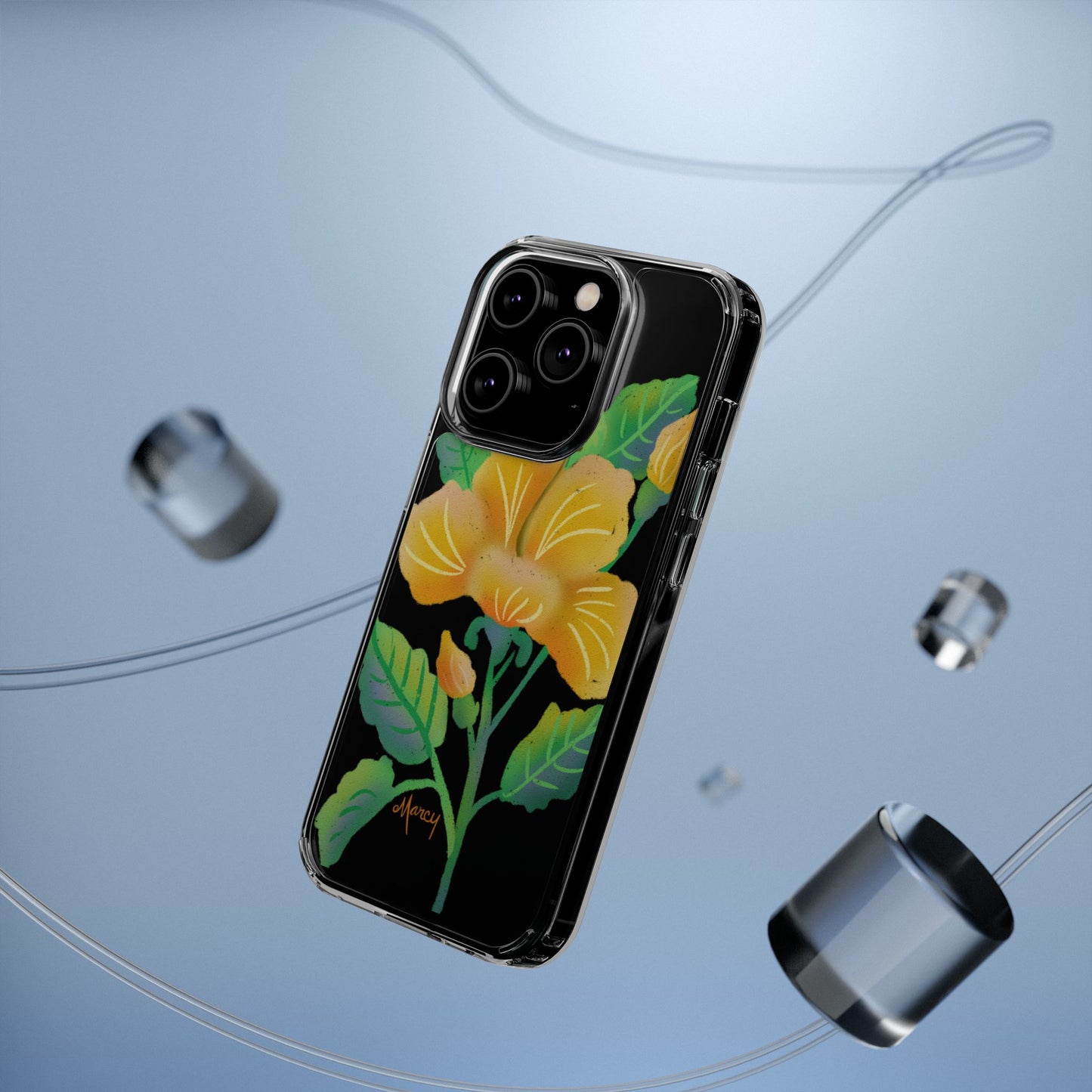 Yellow Hibiscus Blossom Clear Cases