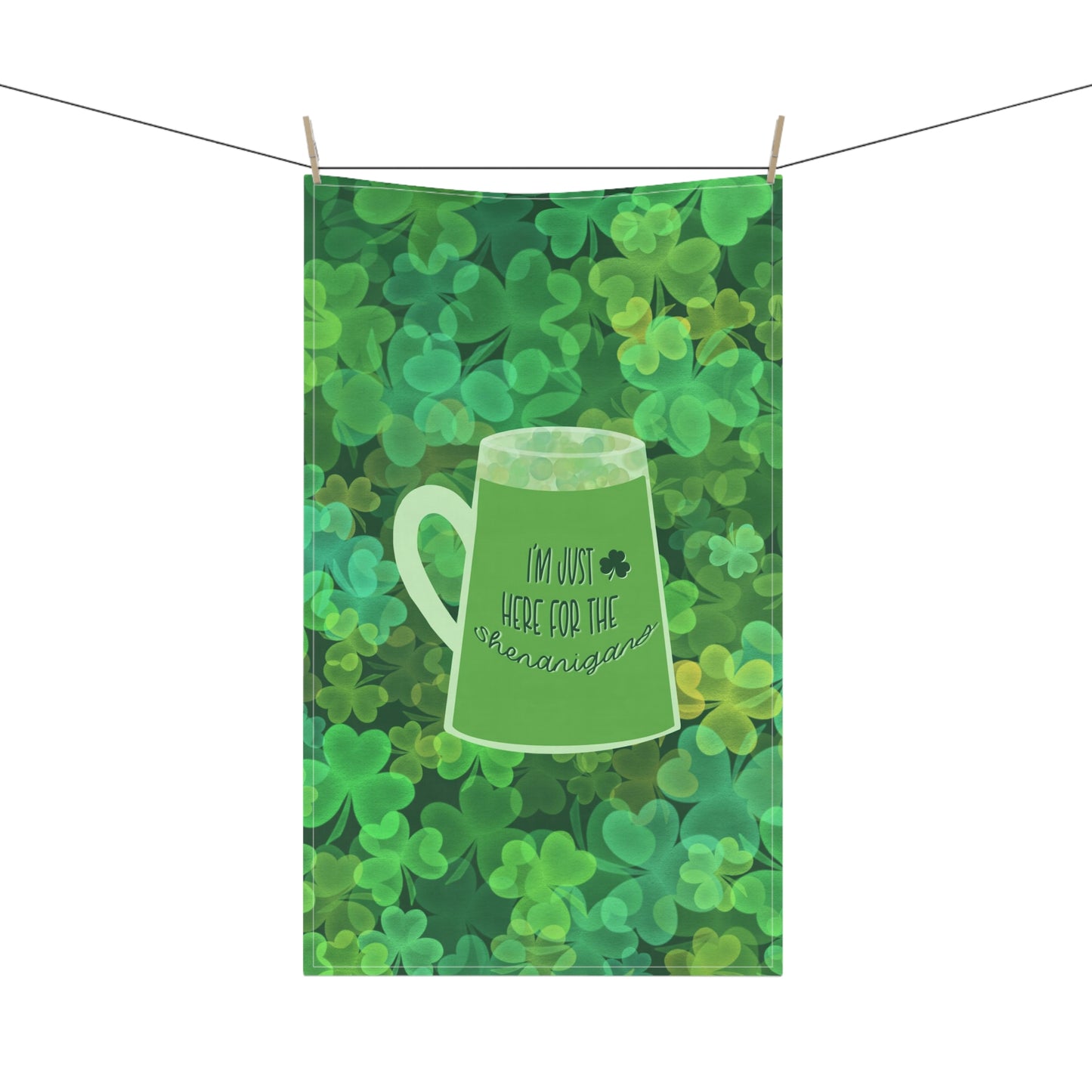 Shamrocks, green beer Kitchen Towel