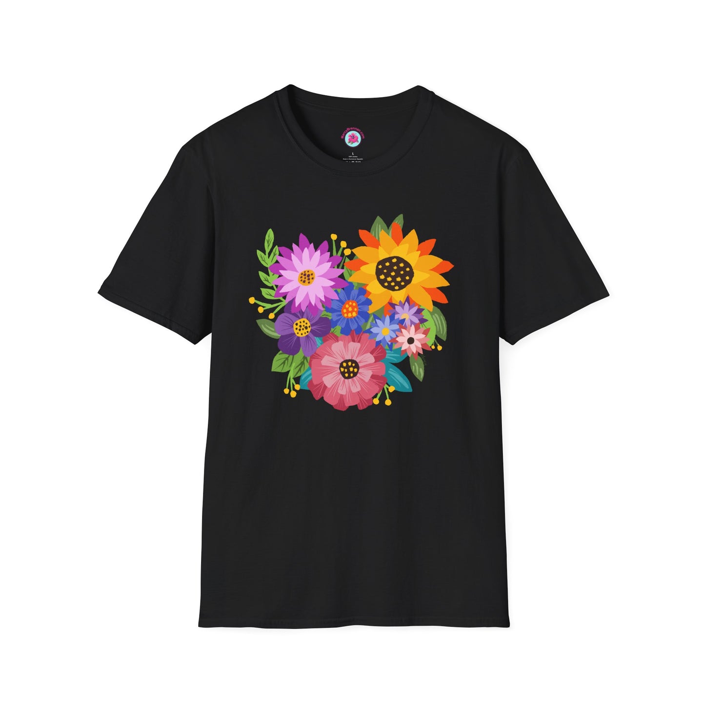 Heart-Shaped Flower Bouquet Softstyle T-Shirt