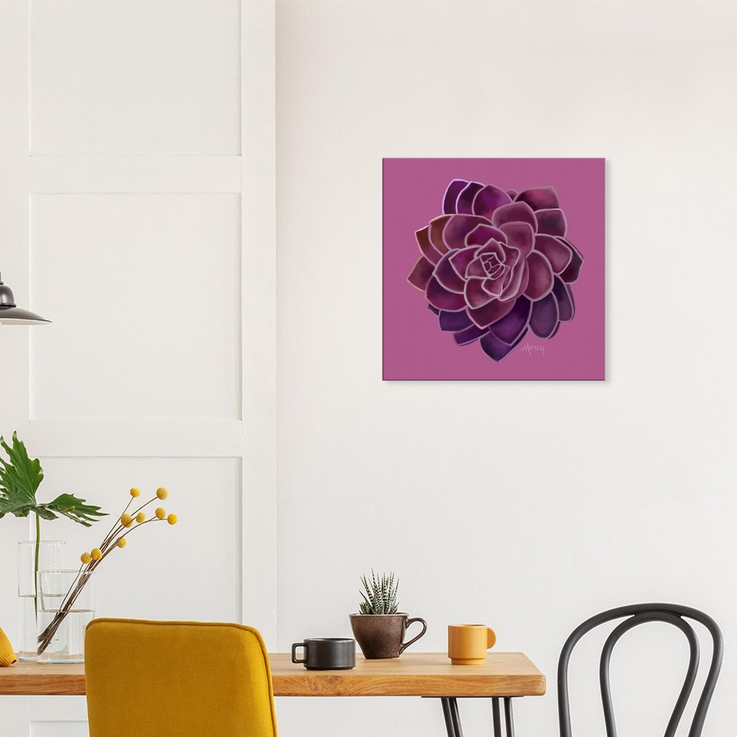 Succulent of the Month | February | on Stretched Canvas | Echeveria Succulent