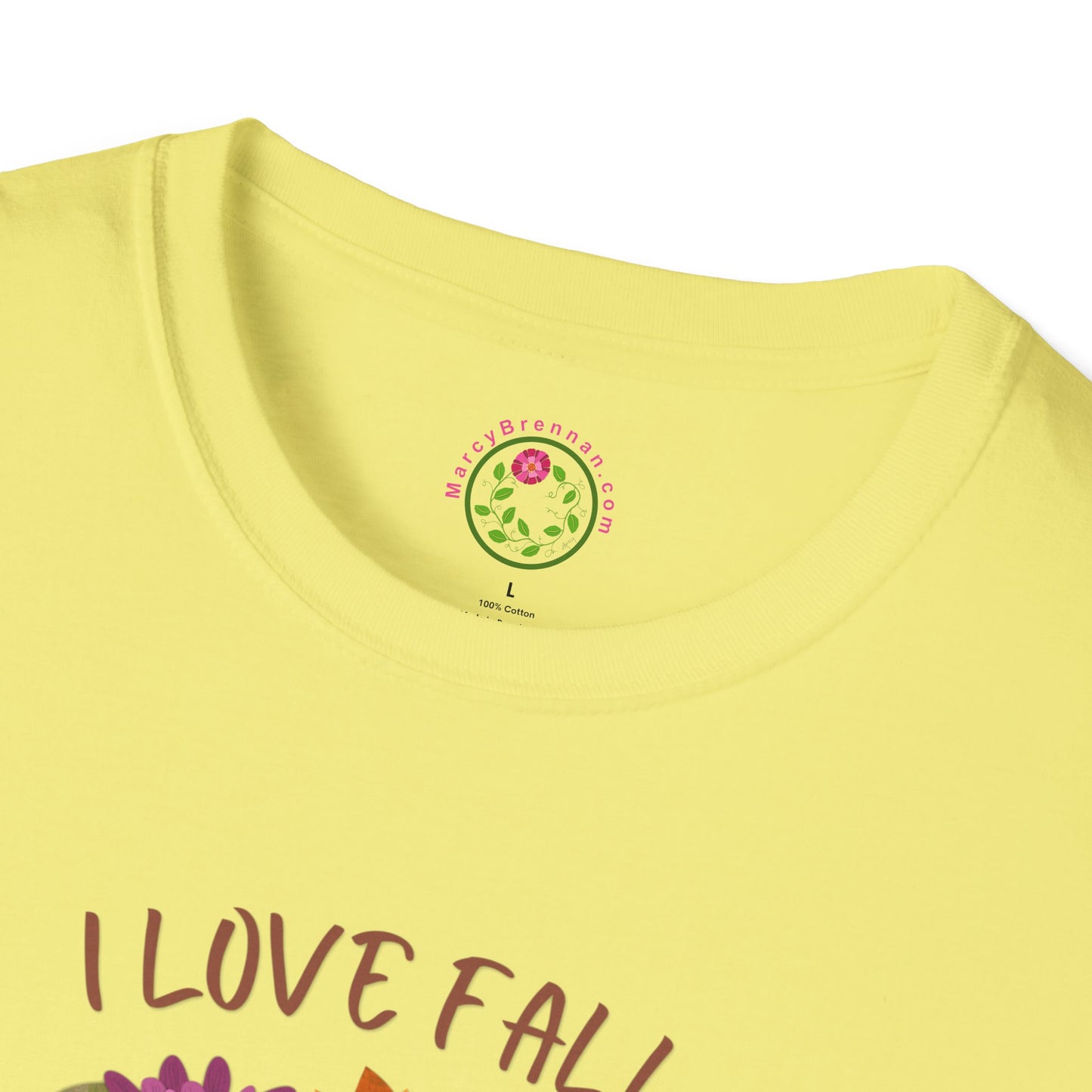 I Love Fall Most of All Autumn Wreath Collage Softstyle T-Shirt
