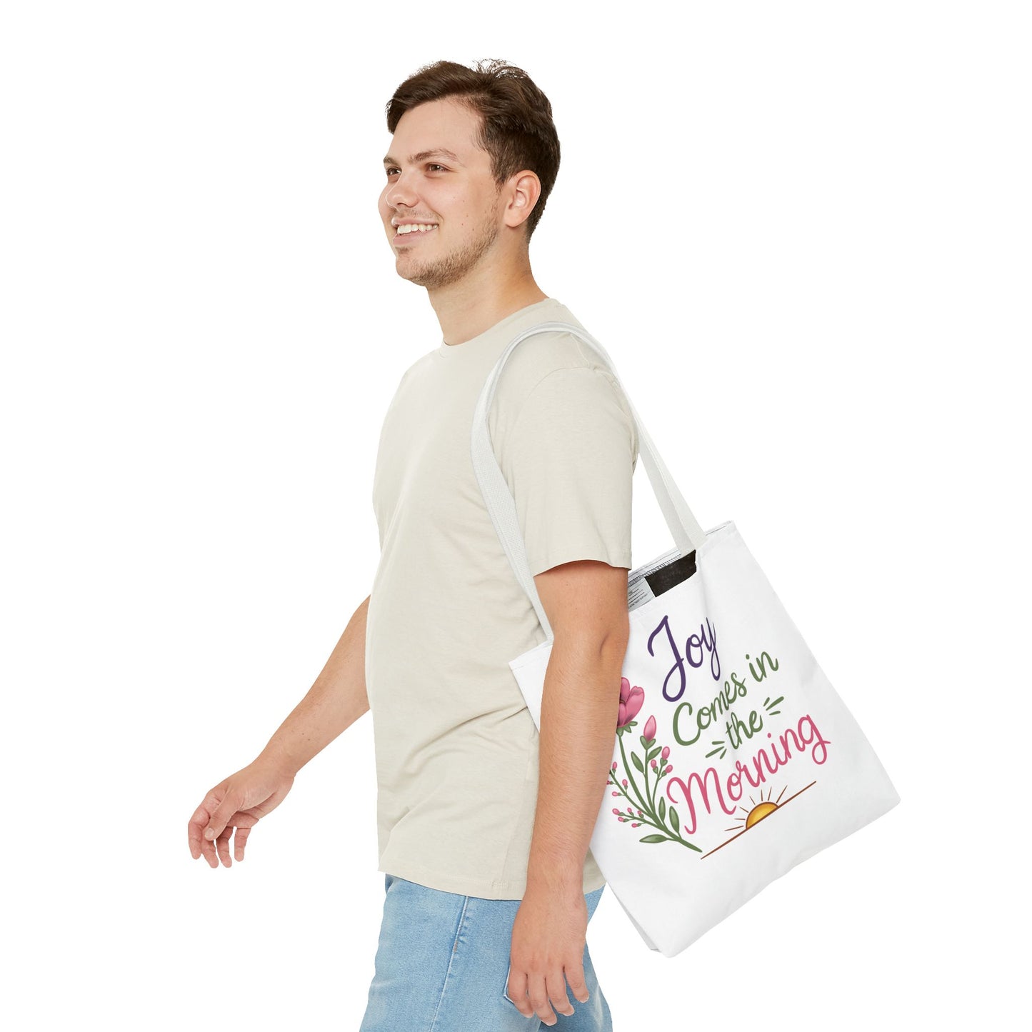 Joy Comes in the Morning Floral Tote Bag