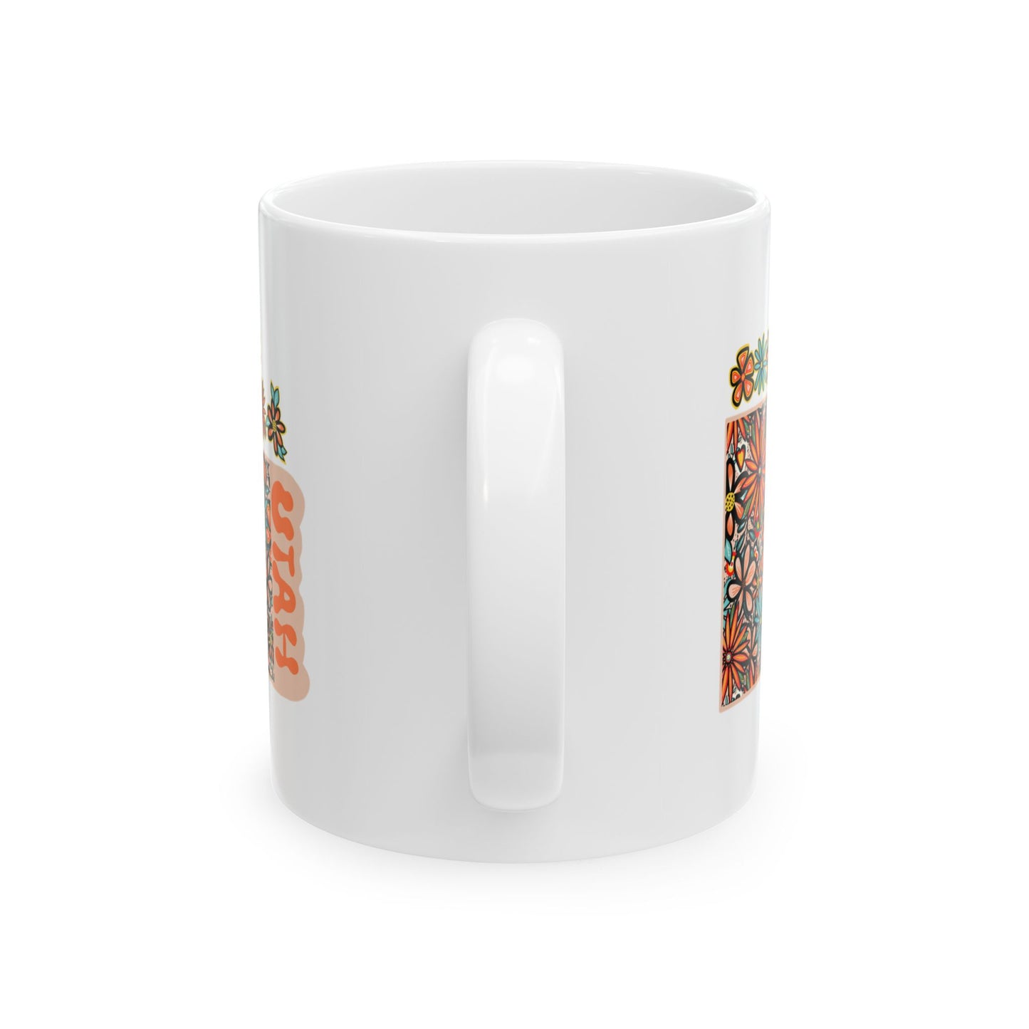 Retro 70s Flowers Utah Ceramic Mug 11 oz and 15 oz