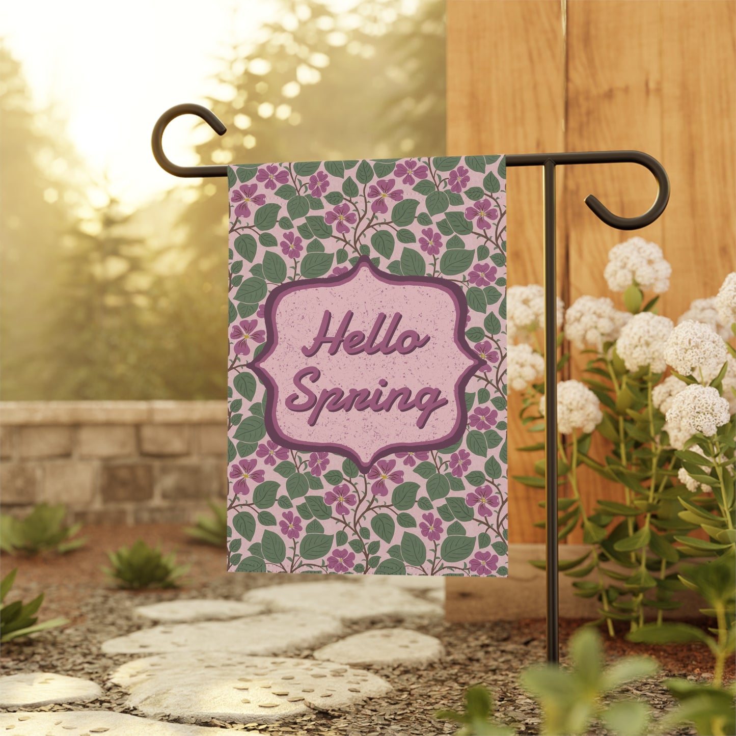 Pink Dogwoods with Quote Garden Banner