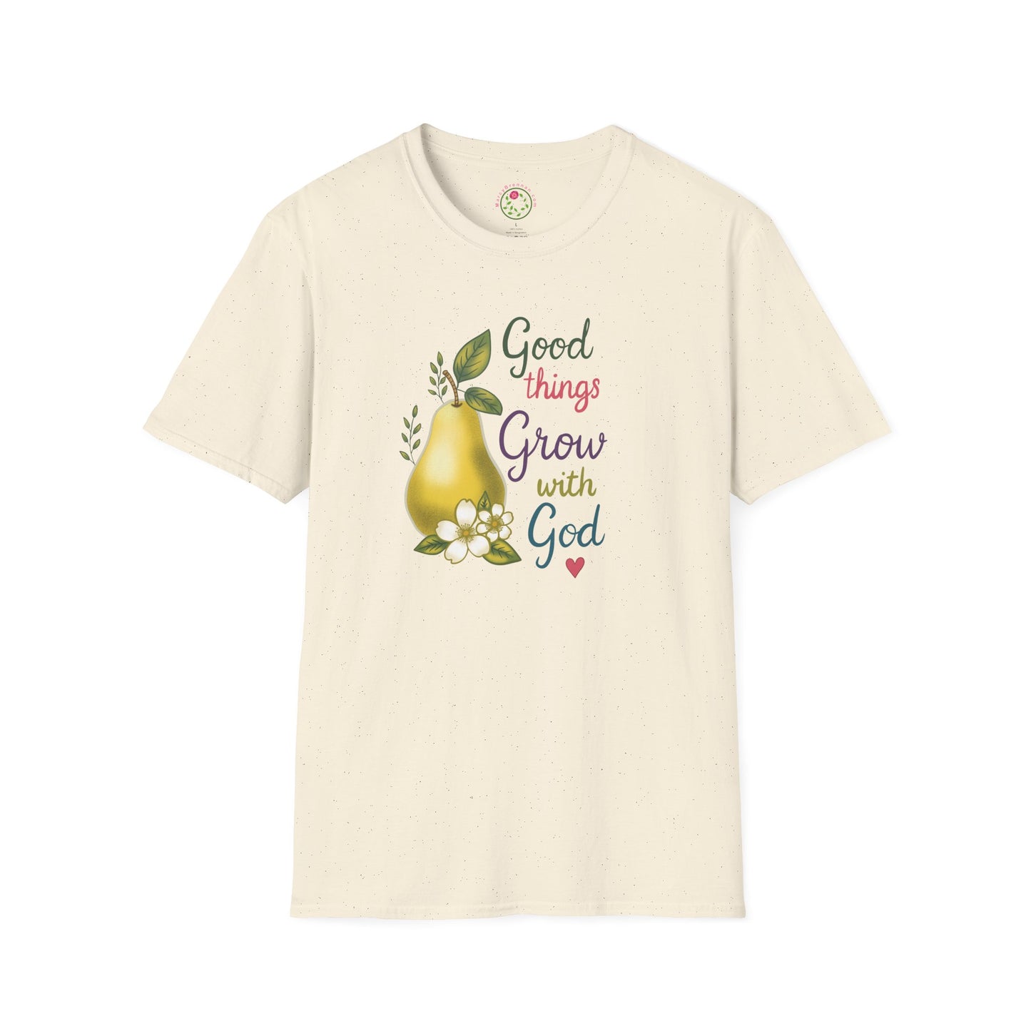 God Grows Pears T‑Shirt — “Good Things Grow with God” Faith Graphic Tee