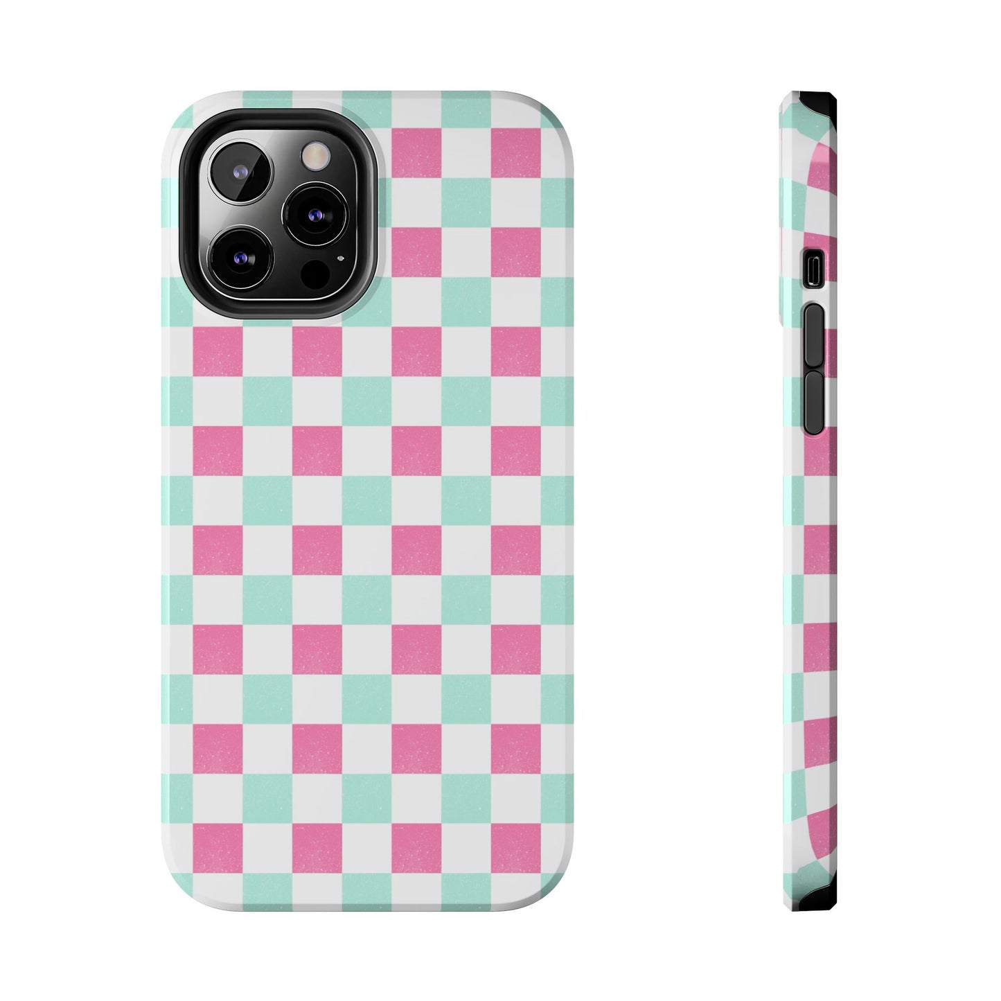 Pastel Christmas Checks Tough Phone Cases