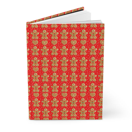 Gingerbread Men & Hearts Hardcover Journal Matte