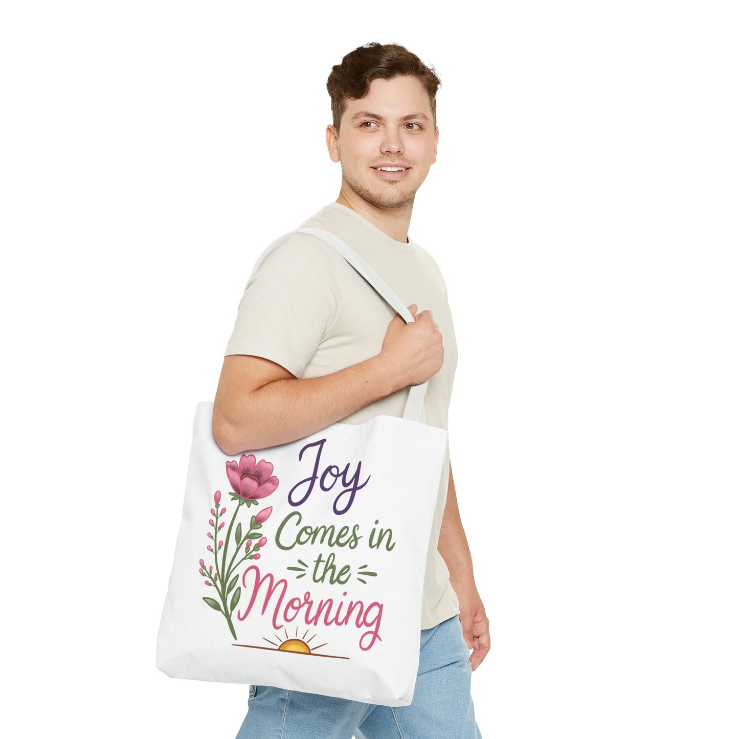 Joy Comes in the Morning Floral Tote Bag