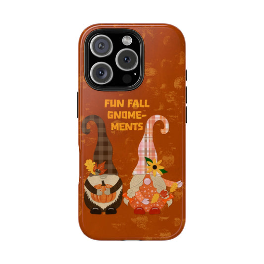 Fun Fall Gnome-ments Collage Collage Tough Phone Cases